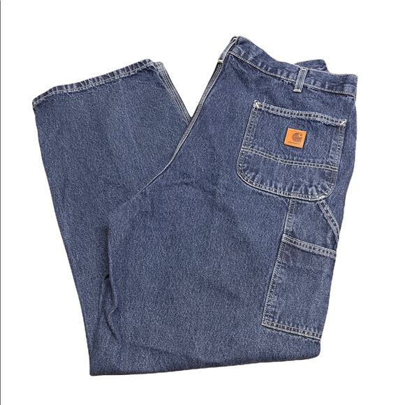 Carhartt Carpenter Denim Blue Jeans 40x32 Dungaree - Picture 2 of 3